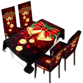 Moukeren table and four chairs dressed for Christmas, showcasing cohesive decor benefits