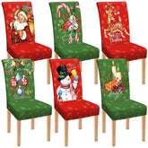 Moukeren front view of six Christmas chair covers adds instant holiday charm