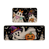 Moutina front view of both mats showing Halloween designs and welcome appeal