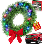 moveland wreath front view showing bright LEDs for festive visibility