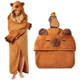 Moyel capybara hoodie front view showing playful design and warm coverage