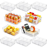 mpotmiy clear bins front view showing pack and contents for quick organization