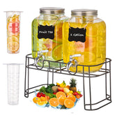 MQRFFTU front view of two glass dispensers showing capacity and clear styling