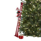 Mr. Christmas front view of 42-inch climber showing animated ladder and plush Santa benefit: lively display