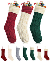Mr. Pen front view of three 18 inch stockings showing colors and texture for classic decor