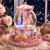 Mr.Winder pink carousel front view showing elegant design and charm