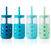 Mrsdry front view of four-pack blue glasses showing organized set and gift-ready look