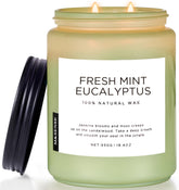 M&SENSE front jar view showing eucalyptus mint scent and elegant design benefit