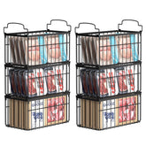 MSERCUOR front view of six metal freezer baskets showing organized storage benefit