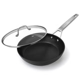 MsMk 7-inch skillet front view with lid showing compact design and convenience