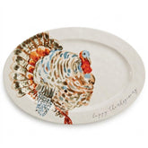 Mud Pie front view platter showing turkey artwork and serving area