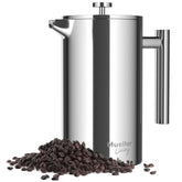 Mueller stainless steel front view showing durable insulated carafe and capacity