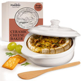 Muldale brie baker front view showing clean white design and serving-ready look