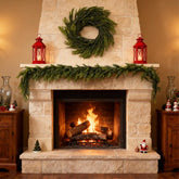 MULSAME front view of two 6ft garlands showing full, ready-to-decorate greenery