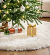 multiwins front view of full 60 inch tree skirt showing neat coverage and clean look