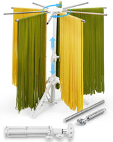 MUMSUNG front view folded pasta rack showing compact storage benefit