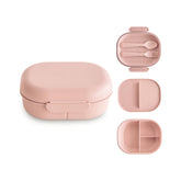 mushie front view blush lunchbox shows compact secure design