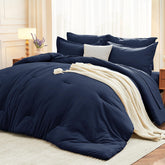 MUXHOMO front view of navy blue set showing coordinated pieces and appeal