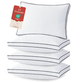 MUXHOMO front packaging showing four queen pillows, easy hotel-style setup