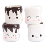 Mycts front view of four marshmallow mugs showing smiling faces and cheerful gift appeal