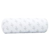 MyPillow bolster front view showing clean white cover and compact cylindrical shape for support