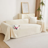 MYSKY HOME front view beige sofa cover protecting sofa and refreshing decor