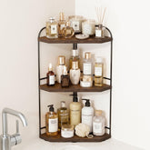 Naeqieo front view showing three-tier corner organizer for clear countertop benefits