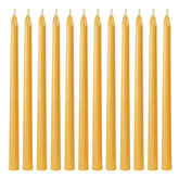 Nafziger front packaging showing 12 beeswax tapers and natural presentation, elegant gift appeal