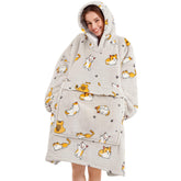 narecte front view hoodie blanket showing full coverage and cozy look