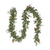 National Tree Company garland front packaging showing length and lights, easy setup