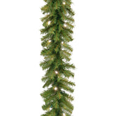 National Tree Company garland front view showing full natural look and even lighting benefit