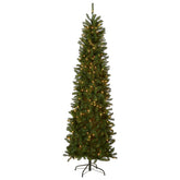 National Tree Company Kingswood Fir front view showing full slim profile and décor-ready branches