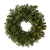 National Tree Company Norwood Fir front view showing full wreath and warm glow