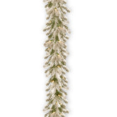 National Tree Company garland front view showing frosted branches and lit glow for instant ambiance