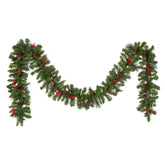National Tree Company garland front view showing full 9ft fullness and realistic greenery