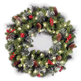 National Tree Company crestwood spruce front view showing full wreath and warm glow