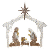 National Tree Company front view of nativity with bright LEDs, clear seasonal focal point