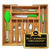 Nature Gear bamboo organizer front view shows clean storage and visual appeal