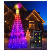 NAWEISIX front view of 9ft spiral tree showing full colorful display and curb appeal