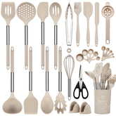NCUE front view of full 28-piece set on countertop showing organized tools and holder for easy access