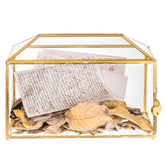NCYP glass card box front view showing clear panels and gold frame for elegant display