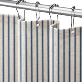 NDDYCU front view navy blue striped curtain adds farmhouse warmth