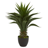 Nearly Natural agave front view showing full shape and bold green benefit