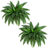 Nearly Natural front view of 40 inch Boston fern showing full cascading fronds and presence