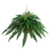 Nearly Natural front view showing full cascading fern foliage and dramatic spread