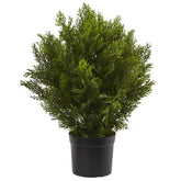 Nearly Natural cedar bush front in pot showing lifelike greenery and instant decor upgrade