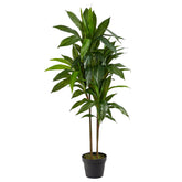 Nearly Natural front view of 48-inch dracaena showcasing tall greenery and impact