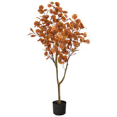 Nearly Natural front view of 4 ft eucalyptus tree showing lifelike foliage benefit aesthetic