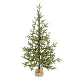 Nearly Natural front view of 4ft Fraser Fir tree showing realistic silhouette and compact size
