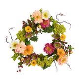 Nearly Natural front door wreath adding curb appeal